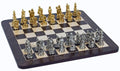 Chess Set – Medieval Pewter Pieces & Walnut Dark Brown & Natural Board