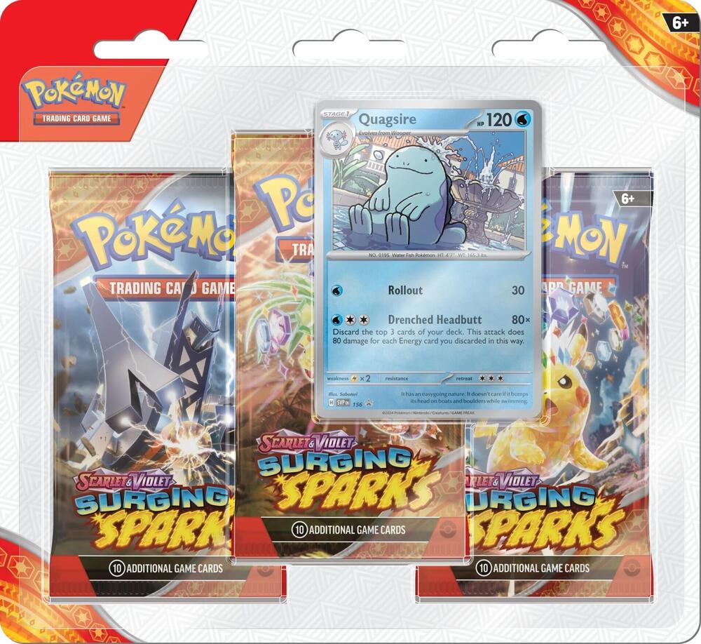 Pokemon TCG: Surging Sparks 3-Pack Blister (Quagsire)