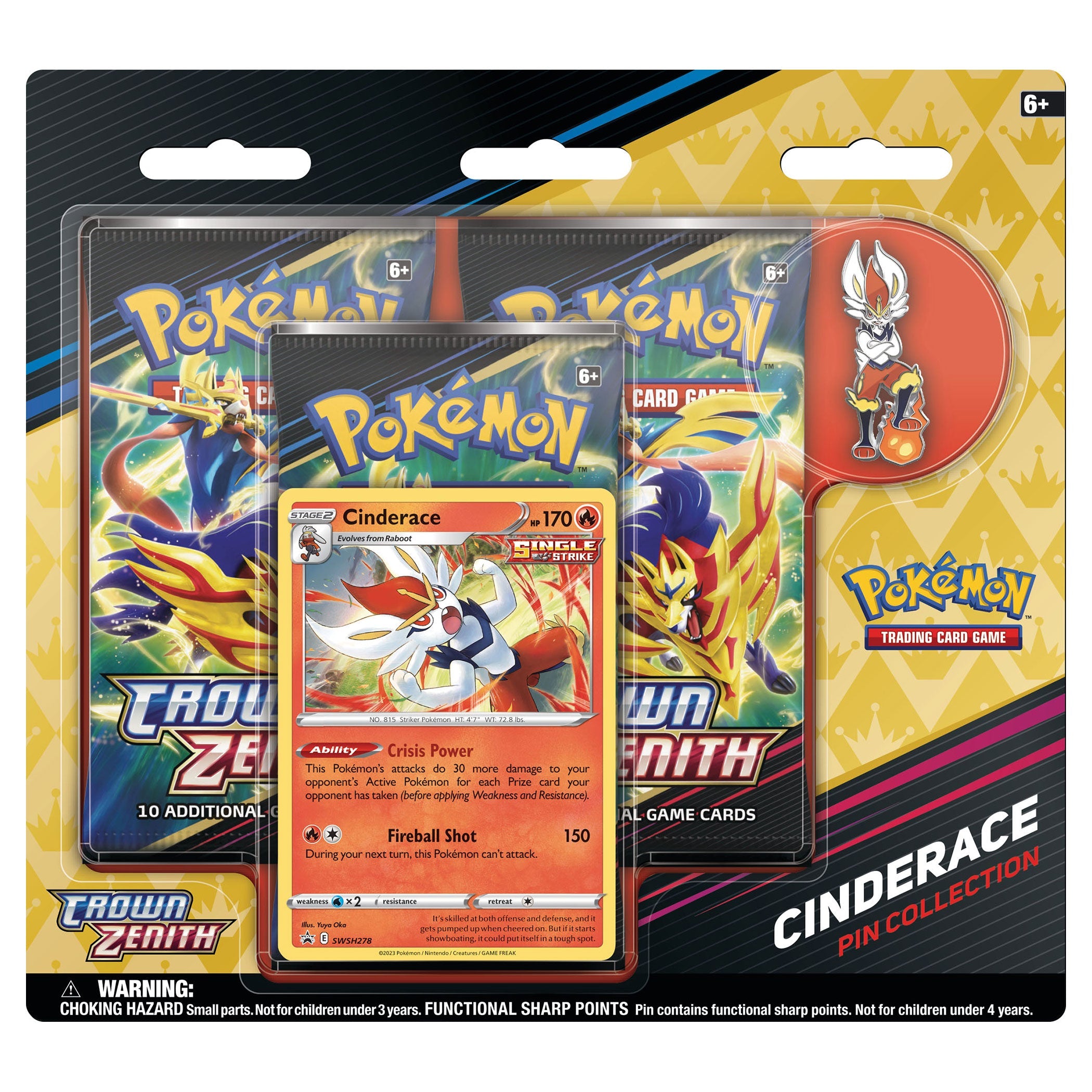 Pokemon TCG: Crown Zenith Pin Collection - Cinderace