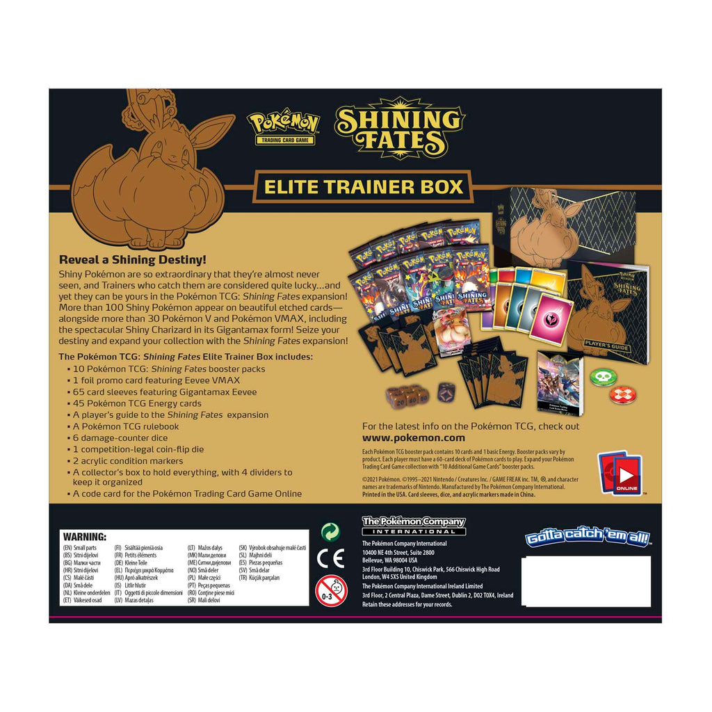 Backside of the Shining Fates Elite Trainer Box