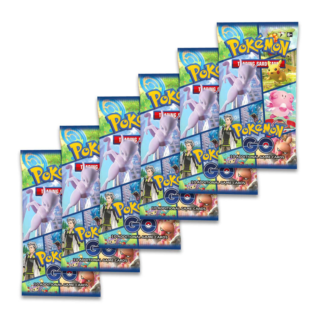 6 packs of pokemon go are included in this collection.