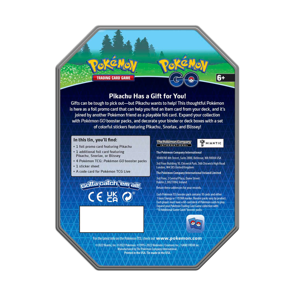 Pokemon TCG: Pokemon Go Gift Tin (Pikachu, Snorlax, Blissey)