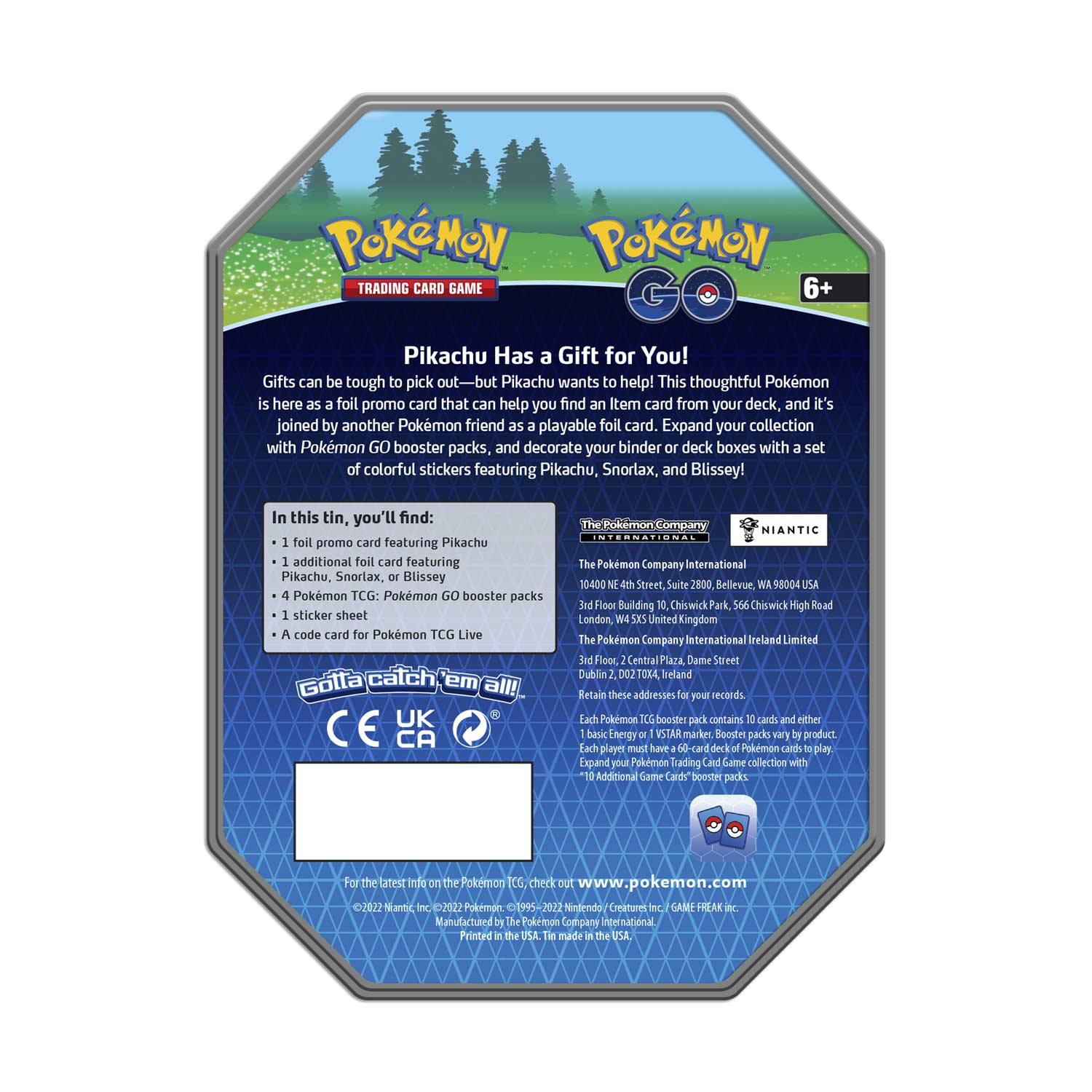 Pokemon TCG: Pokemon Go Gift Tin (Pikachu, Snorlax, Blissey)