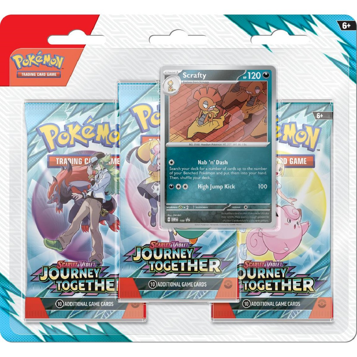 Pokemon TCG: Journey Together 3-Pack (Scrafty) SV9