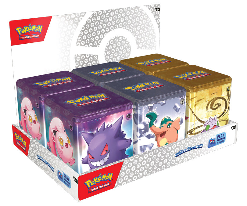 Pokemon TCG: Stackable Tin Q1 2024 Sealed Display