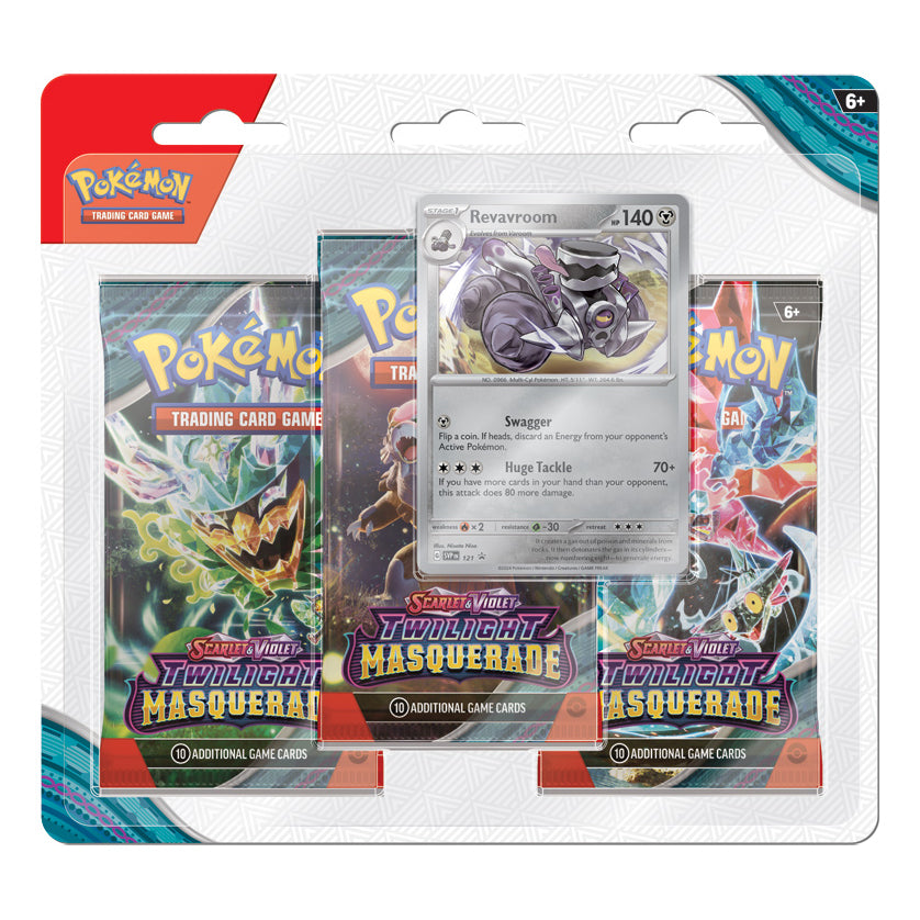 Pokemon TCG: Twilight Masquerade 3-Pack Blister (Revavroom)