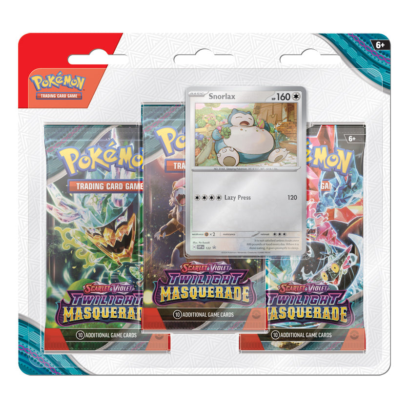 Pokemon TCG: Twilight Masquerade 3-Pack Blister (Snorlax)