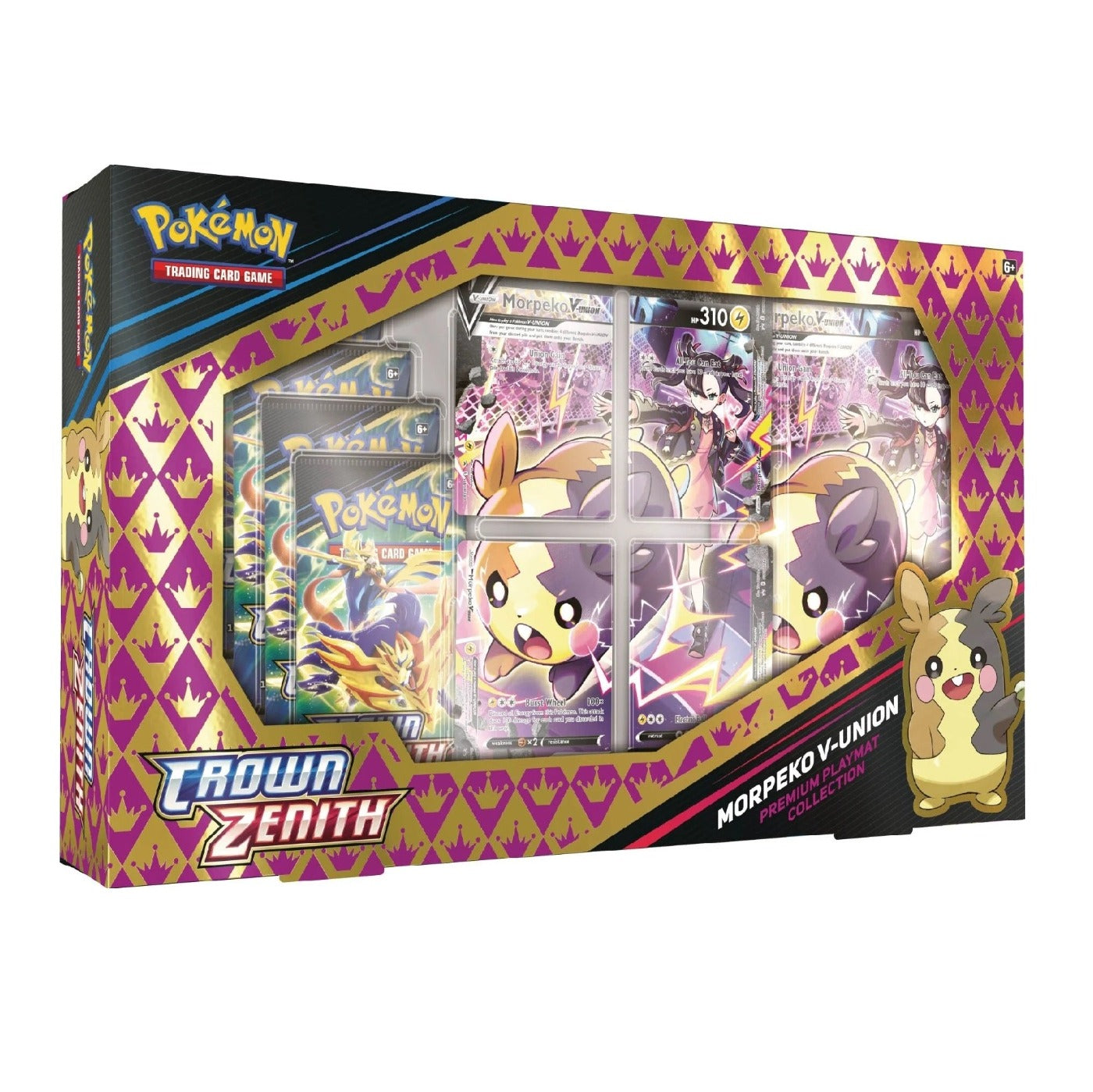 Front view of the Morpeko V-Union premium playmat box collection