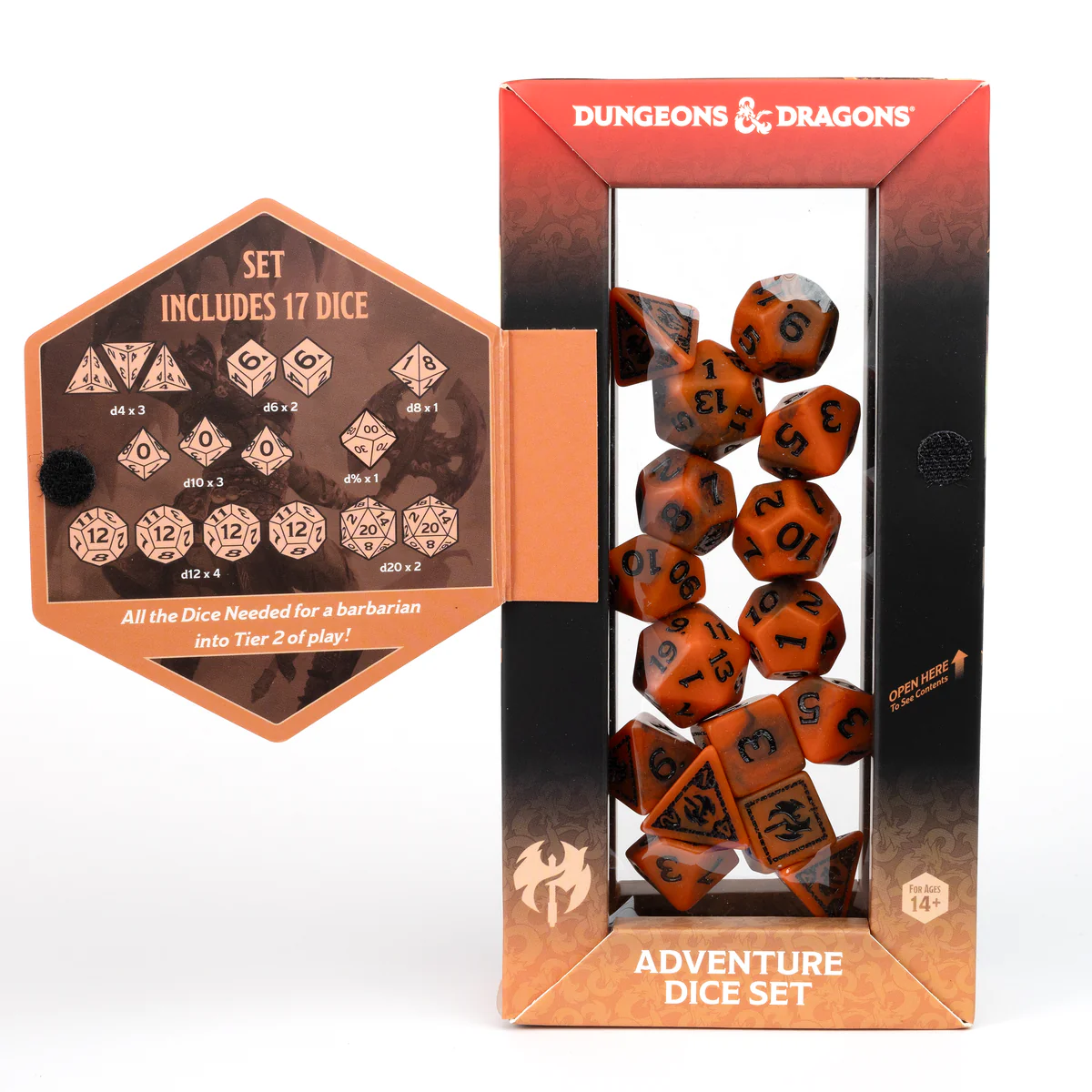 Dungeons & Dragons Adventure Dice by Sirius Dice - Barbarian [Orange]