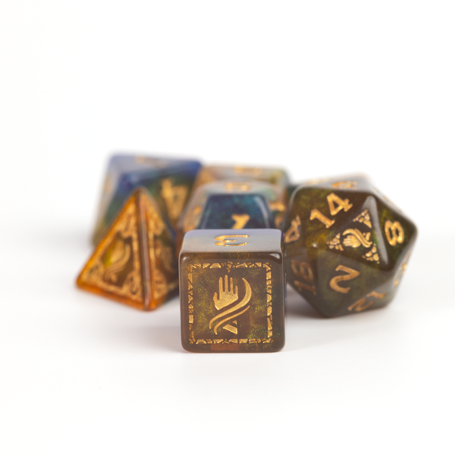 Dungeons & Dragons Adventure Dice by Sirius Dice - Monk: [Blue/Gold]