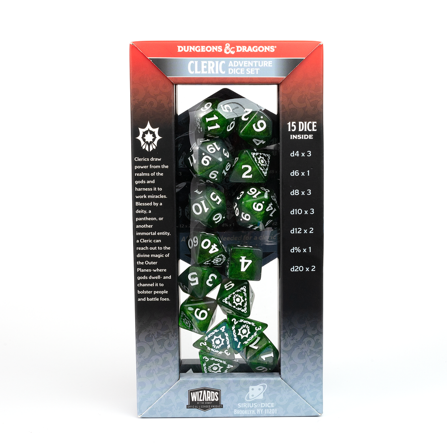 Dungeons & Dragons Adventure Dice by Sirius Dice - Cleric: [Green]