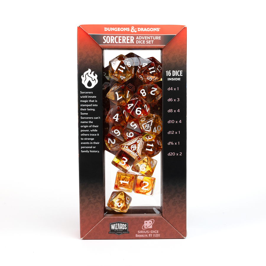 Dungeons & Dragons Adventure Dice by Sirius Dice - Sorcerer [Orange]
