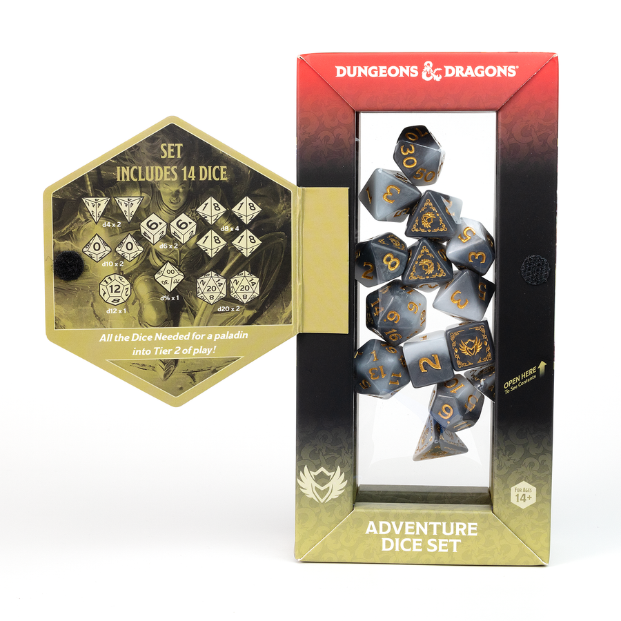 Dungeons & Dragons Adventure Dice by Sirius Dice - Paladin [White/Grey]
