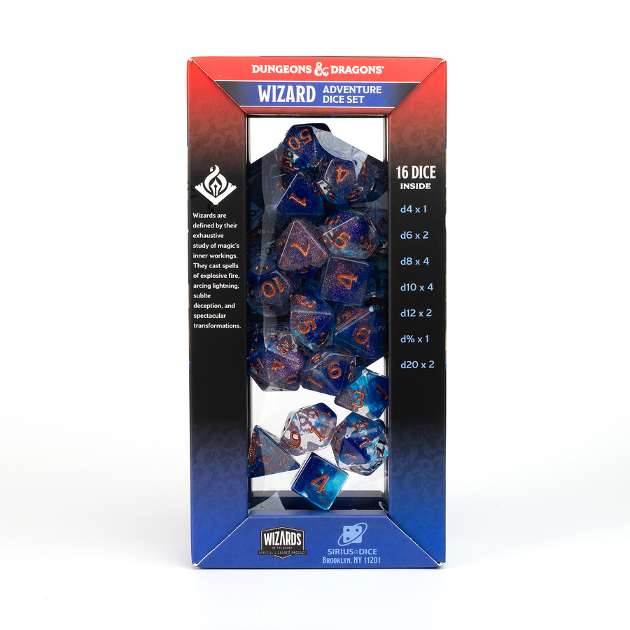 Dungeons & Dragons Adventure Dice by Sirius Dice - Wizard (Blue)