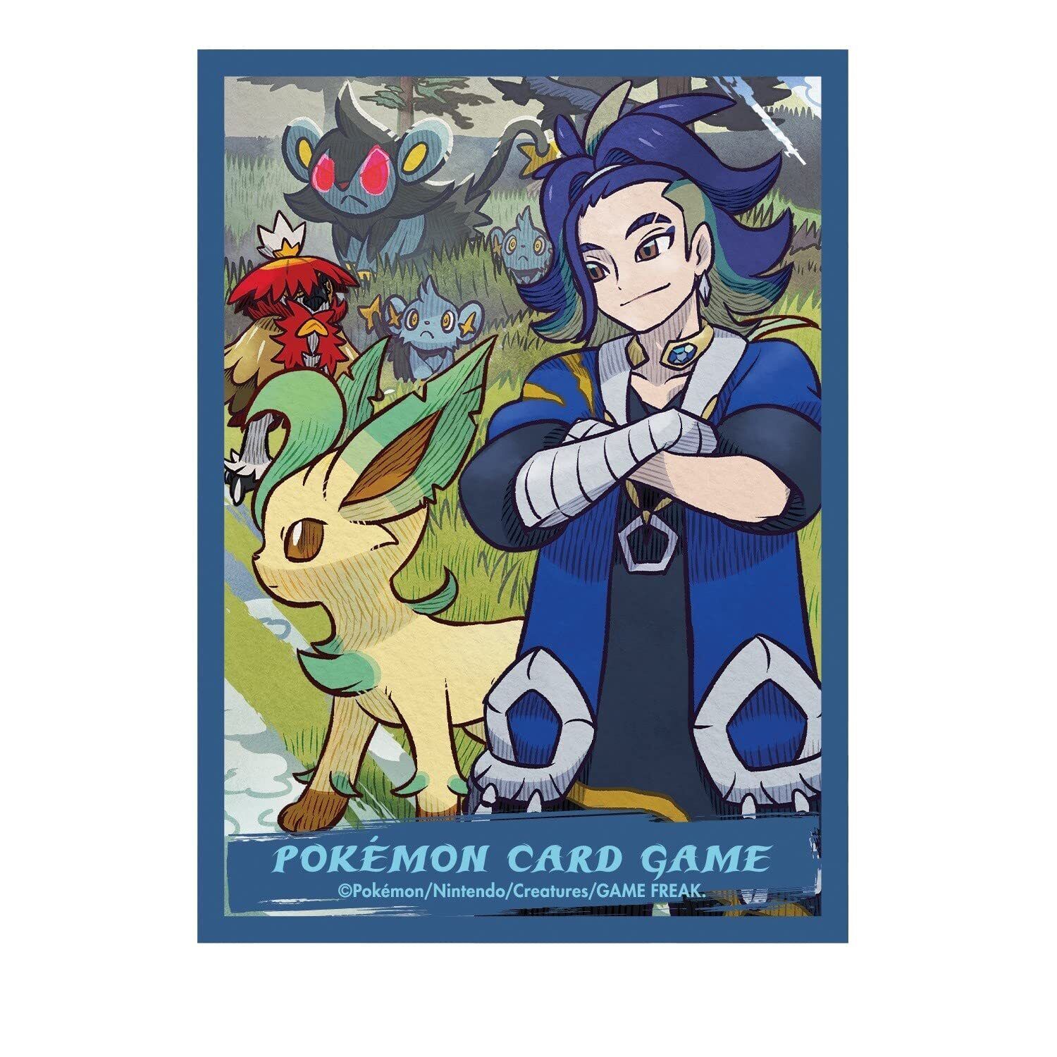Pokemon Card Game | Japan-Exclusive Hisui Days (Adaman & Leafeon) Sleeves (Pack of 64)