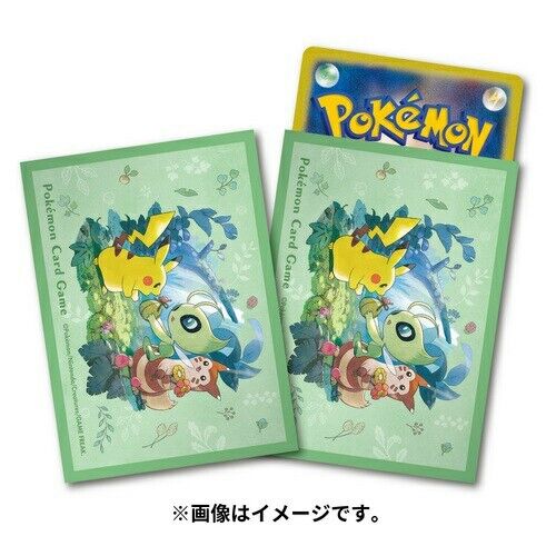 Pokemon Card Game | Japan-Exclusive Gift of the Forest (Pikachu & Celebi) Sleeves (Pack of 64)